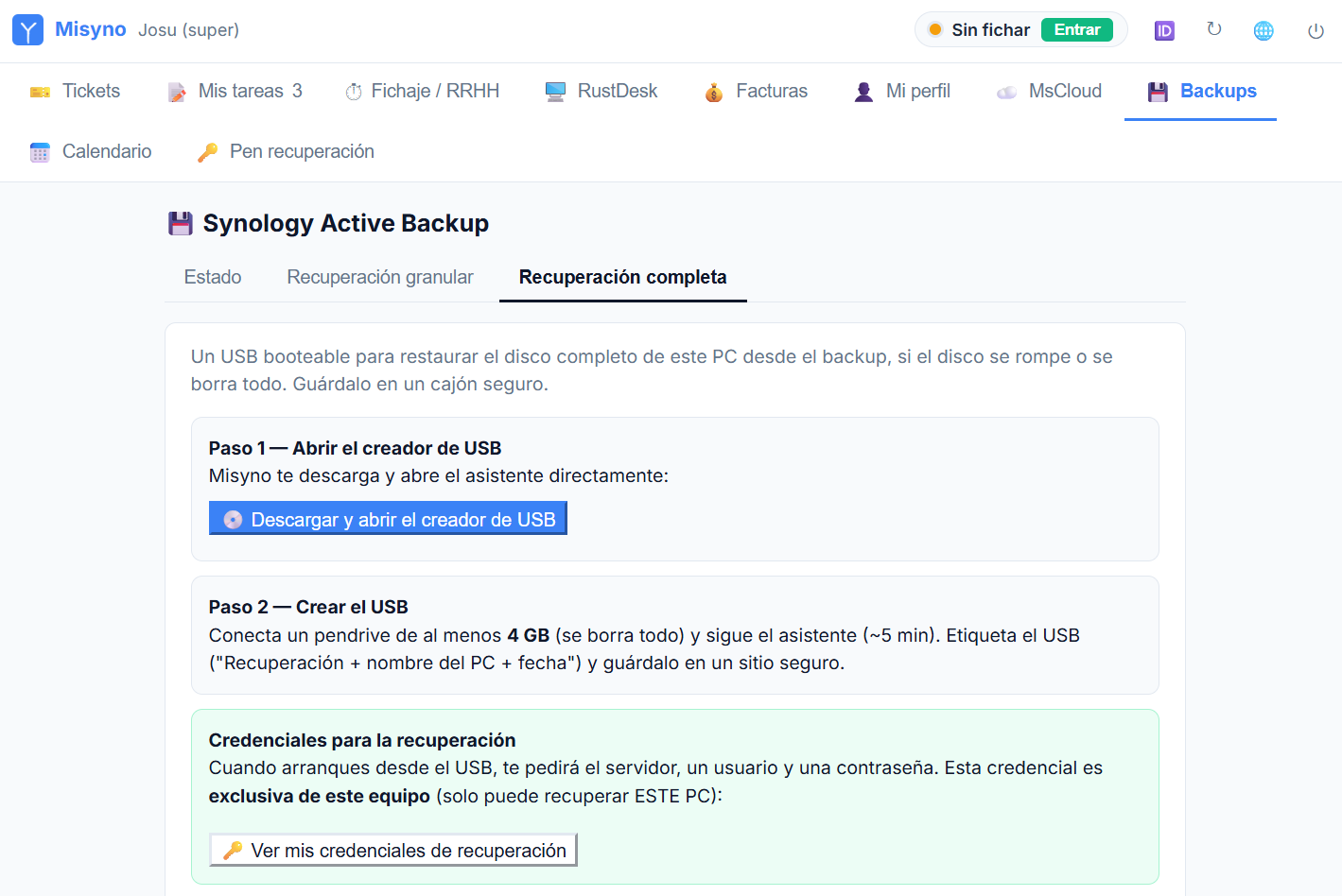 Recuperación completa